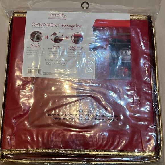 NWT‎ SIMPLY 64 COUNT ORNAMENT STORAGE BOX 12W X 12 D x 12 H - Picture 5 of 6